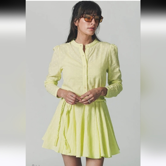 THE SHIRT by ROCHELLE BEHRENS The Jenica Dress In Yellow. Size L NWT - Picture 3 of 16